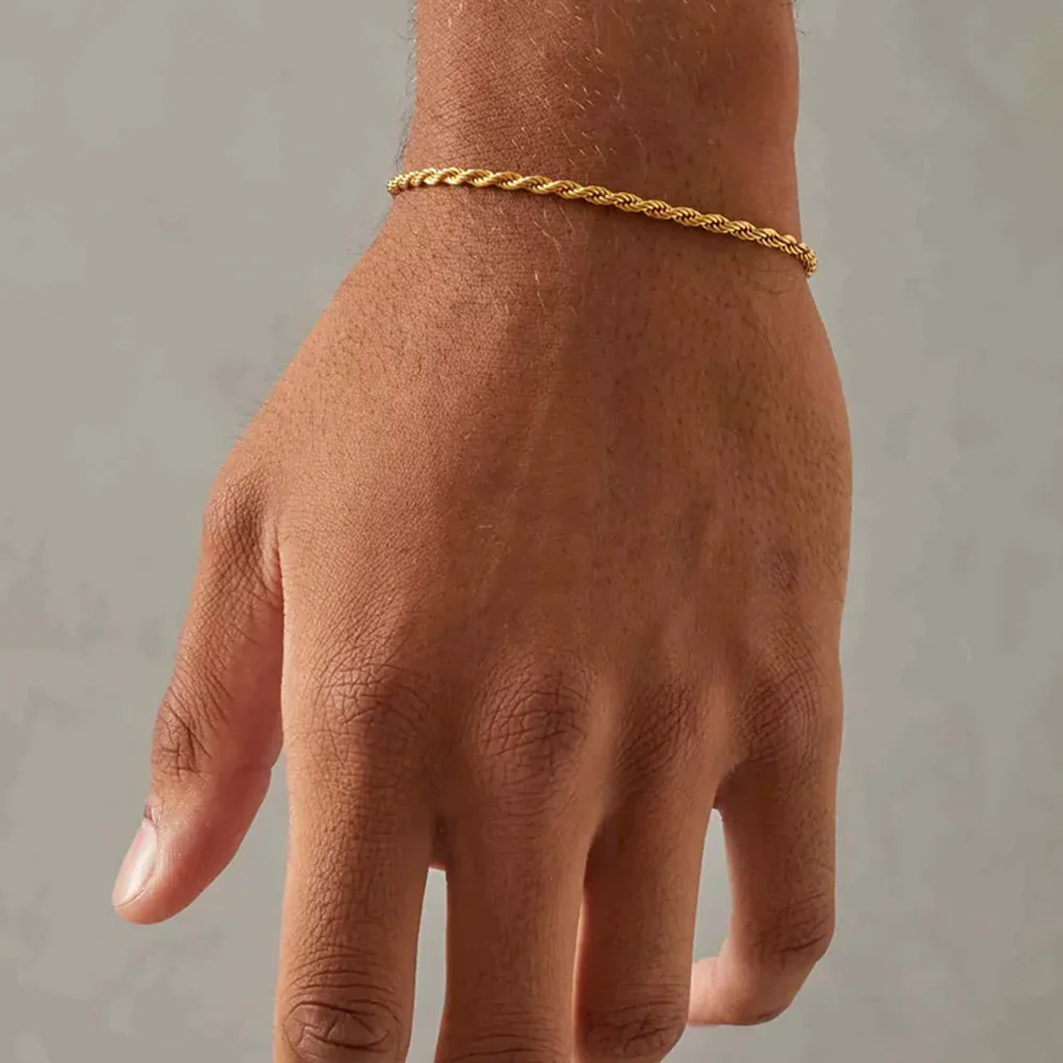 GOBRET. | 3MM Gold Rope Bracelet 18K