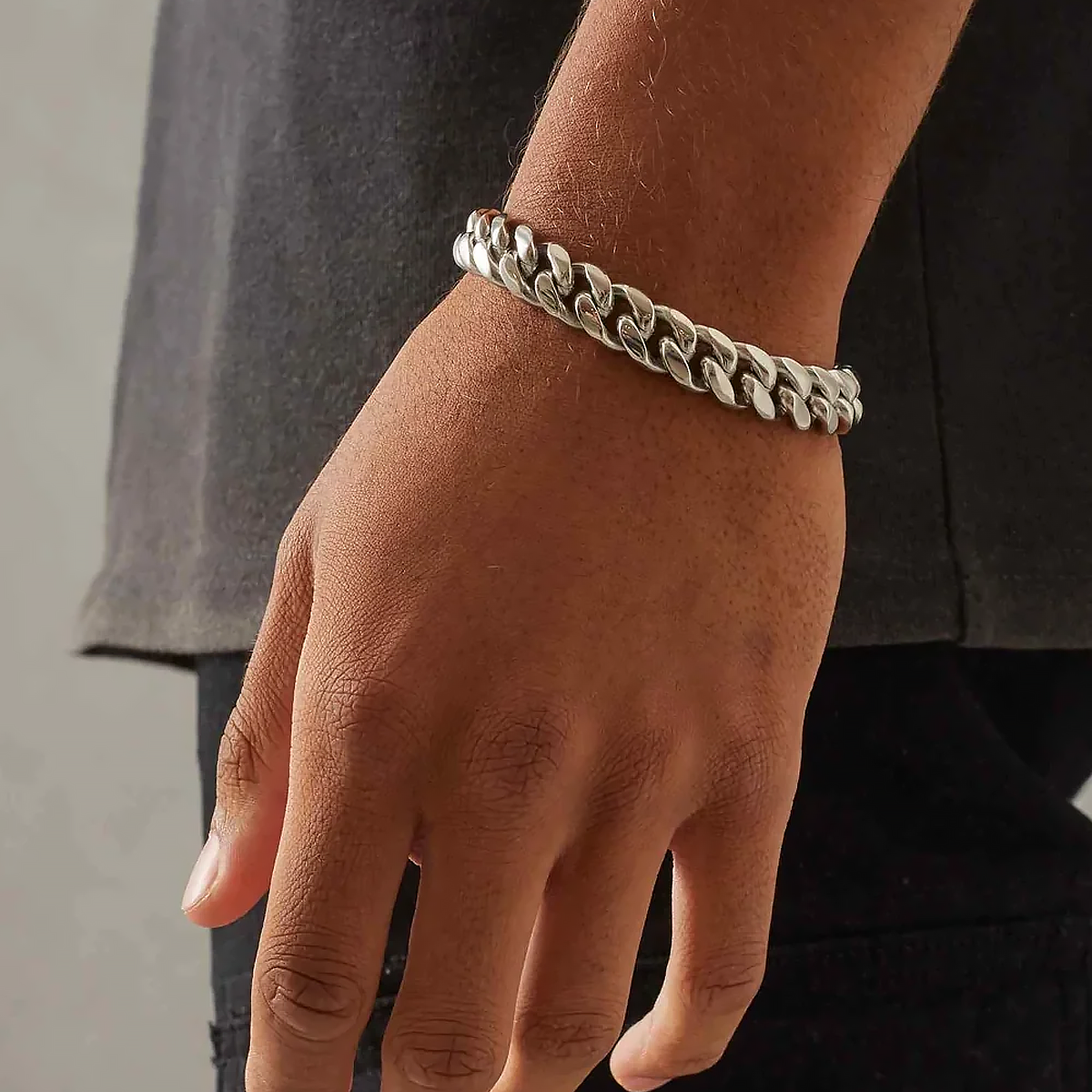 SYTHOS. | 12MM Silver Cuban Link Bracelet